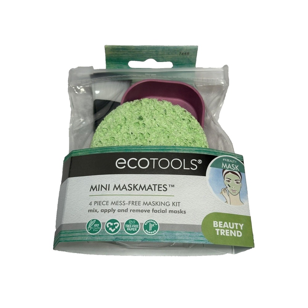 ECO TOOLS‎ mini mask mate 1 BRUSH 1 MIXING CUP WITH LID 1 REMOVER SPONGE 1 POUCH